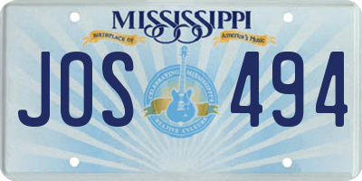 MS license plate JOS494