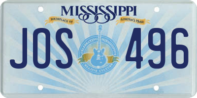 MS license plate JOS496