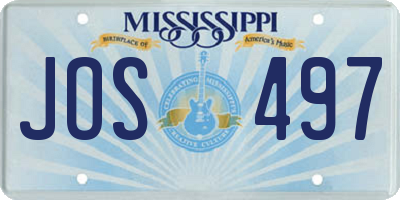 MS license plate JOS497