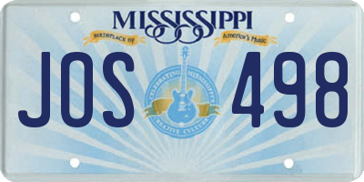 MS license plate JOS498