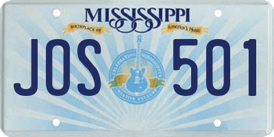 MS license plate JOS501