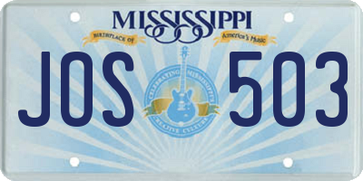 MS license plate JOS503