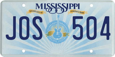 MS license plate JOS504