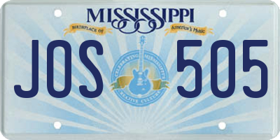 MS license plate JOS505