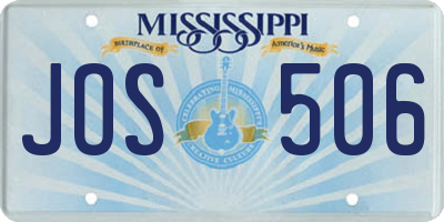 MS license plate JOS506