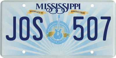 MS license plate JOS507