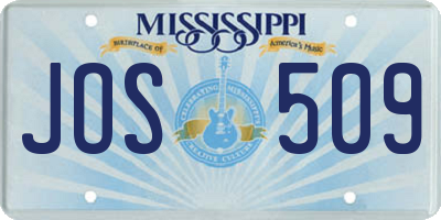 MS license plate JOS509