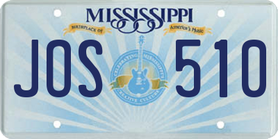 MS license plate JOS510