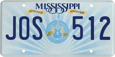 MS license plate JOS512