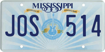 MS license plate JOS514