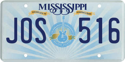 MS license plate JOS516