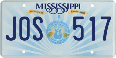 MS license plate JOS517