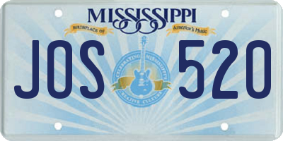 MS license plate JOS520