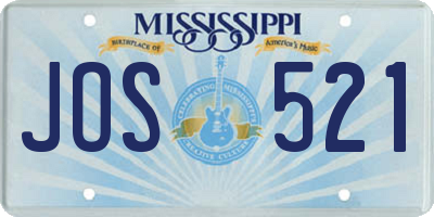 MS license plate JOS521