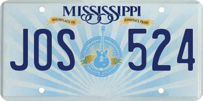 MS license plate JOS524