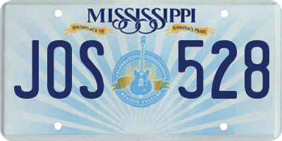 MS license plate JOS528