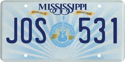 MS license plate JOS531
