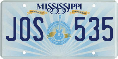 MS license plate JOS535