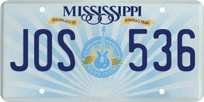 MS license plate JOS536