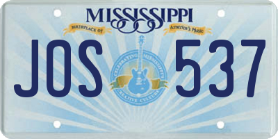 MS license plate JOS537