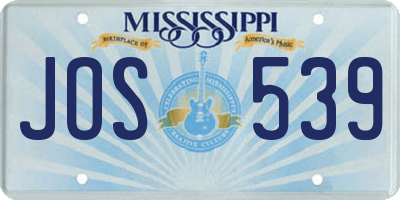 MS license plate JOS539