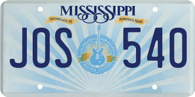 MS license plate JOS540