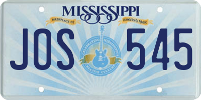 MS license plate JOS545