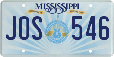 MS license plate JOS546