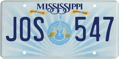 MS license plate JOS547