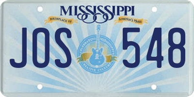 MS license plate JOS548