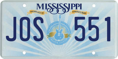 MS license plate JOS551