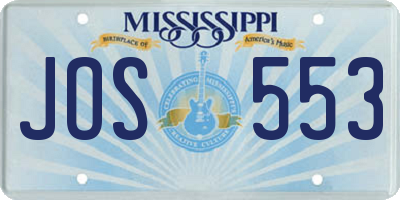 MS license plate JOS553