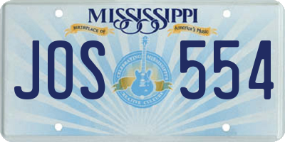 MS license plate JOS554