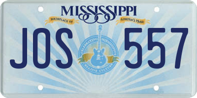 MS license plate JOS557