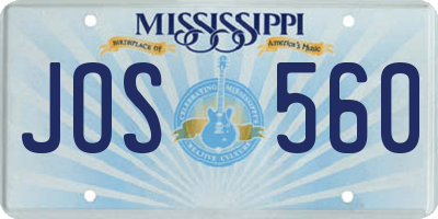 MS license plate JOS560