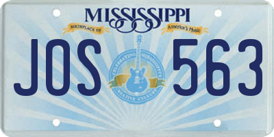 MS license plate JOS563