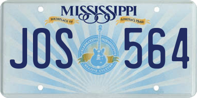 MS license plate JOS564