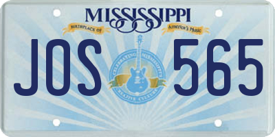 MS license plate JOS565
