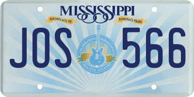 MS license plate JOS566