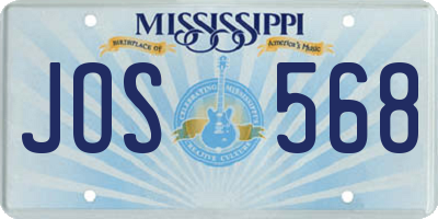 MS license plate JOS568