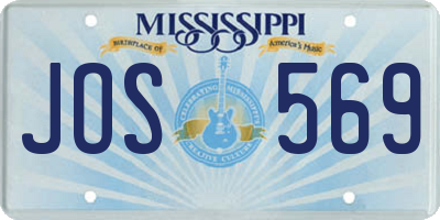 MS license plate JOS569