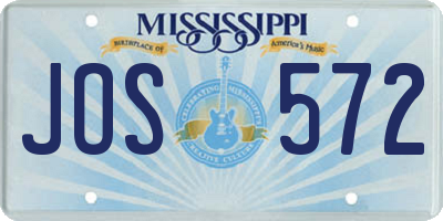 MS license plate JOS572