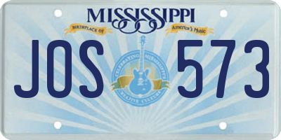 MS license plate JOS573