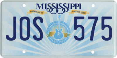 MS license plate JOS575