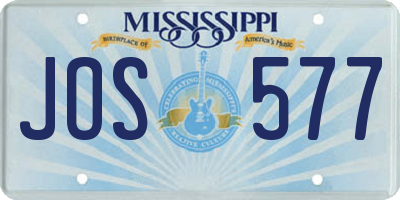 MS license plate JOS577
