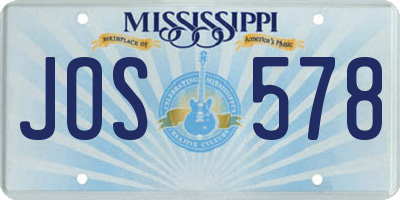 MS license plate JOS578