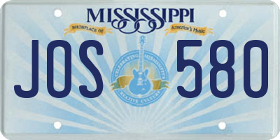 MS license plate JOS580
