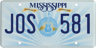 MS license plate JOS581