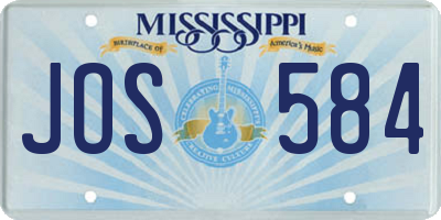 MS license plate JOS584