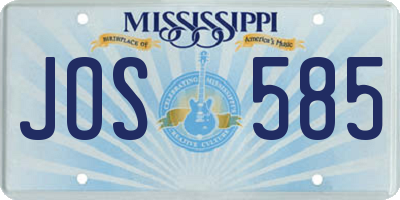 MS license plate JOS585
